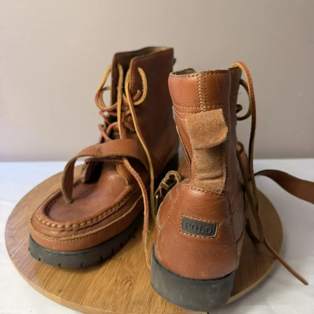 Polo Ralph Lauren Men's Size 12 Brown Leather Ranger Combat Boots